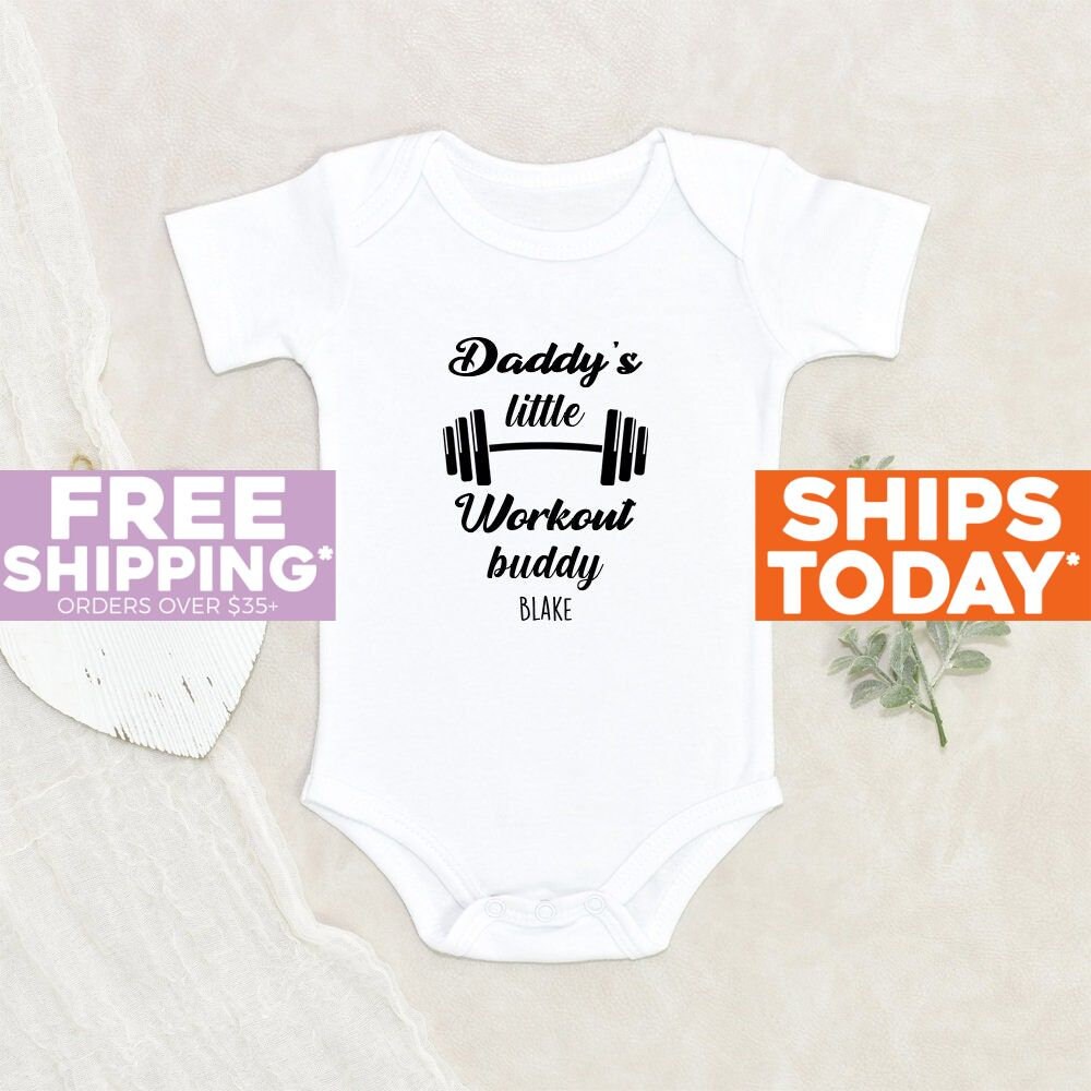 Lift Like Daddy Baby Grow Weightlifting Gym Dad Funny Gifts