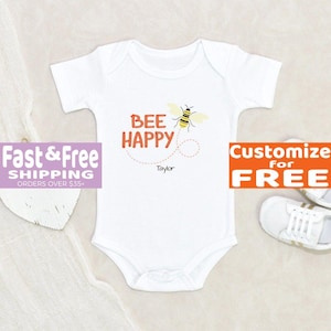 Positivity Sayings Baby Onesie® Joyous Honeybee Personalized Name Baby Onesie® Cute Baby Onesie® Baby Shower Gift Newborn Baby Clothes
