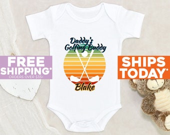 Cute Father's Day Baby Clothes Personalized Father's Day Clothes Custom Daddy's Golfing Partner Custom Baby Onesie® Personalized Onesie®