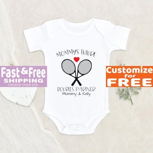 Mommy&#39;s Future Doubles Partner Personalized Baby Onesie® - Tennis Gift