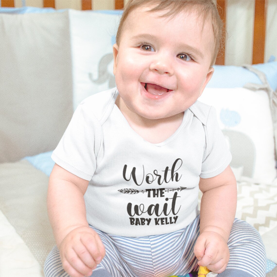 Custom IVF Baby Onesie® Worth the Wait Personalized Name Baby Etsy