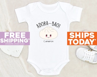 Dumpling Baby Onesie® Adora-Bao Personalized Name Baby Onesie® Chinese Food Baby Onesie® Newborn Baby Onesie® Cute Onesie® Baby Shower Gift