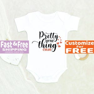 Baby Shower Gift Pretty Little Thing Personalized Name Baby Onesie® Personalized Girl Onesie® Cute Baby Onesie® Custom Baby Girl Clothes
