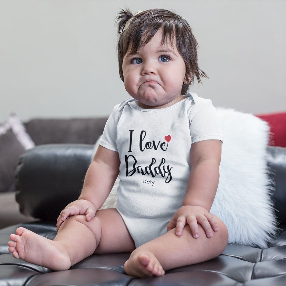 New Dad Gift I Love Daddy Personalized Name Baby Onesie® Baby Etsy