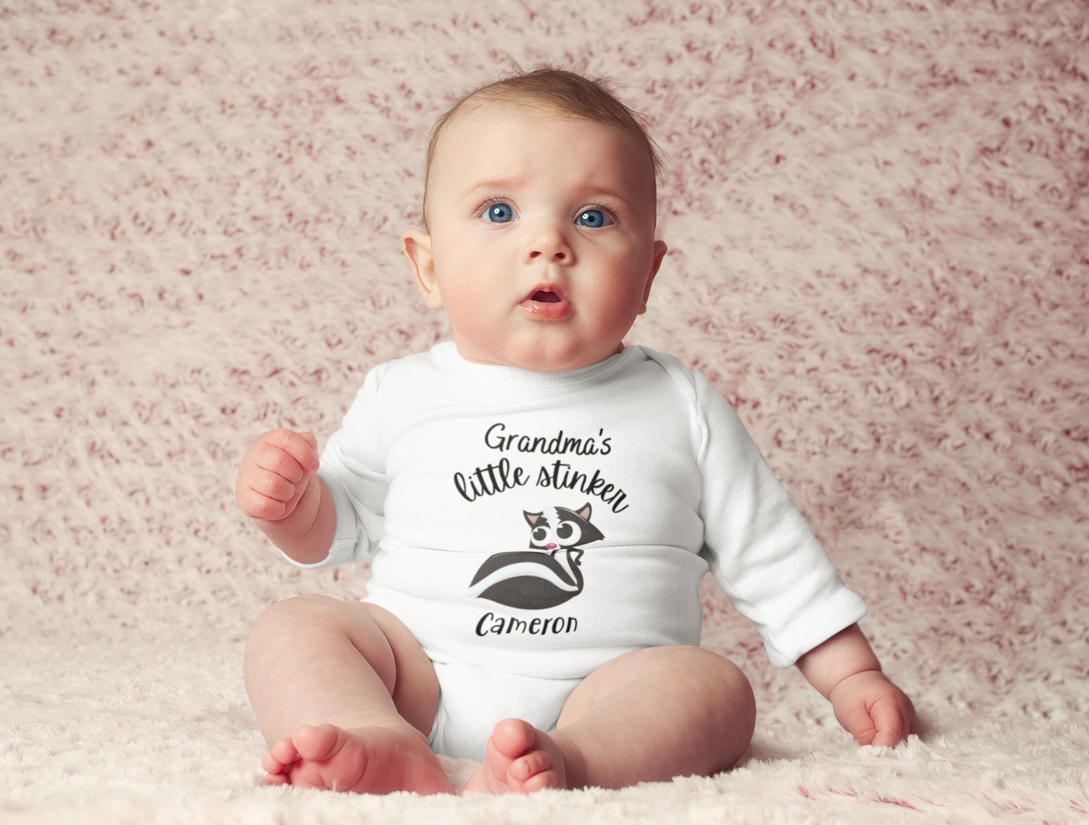 Funny Baby Gift Grandma's Little Stinker Personalized Name Etsy UK