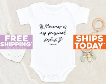 Stylist Baby Onesie® Mom Is My Private Stylist Personalized Baby Onesie® Adorable Baby Clothes Baby Shower Gift Custom Name Baby Clothes