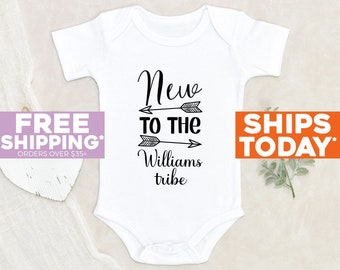 Pregnancy Announcement Baby Onesie® New To The Tribe Personalized Baby Onesie® New Baby Gift Cute Baby Clothes Baby Shower Gift