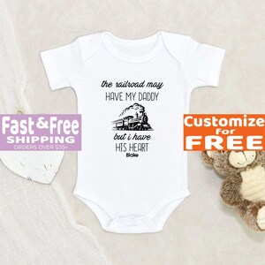 Trains Baby Onesie® Railroad May Have My Daddy Personalized Baby Onesie® Baby Shower Gift Conductor Baby Onesie® Railroad Baby Onesie®