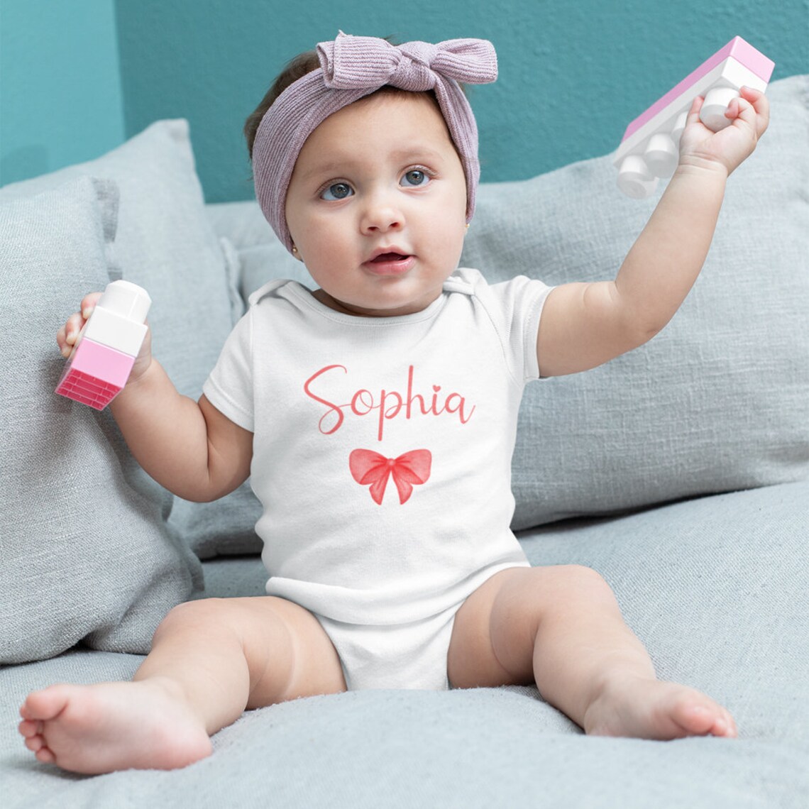 Baby Girl Clothes Cute Ribbon Personalized Name Baby Girl Etsy