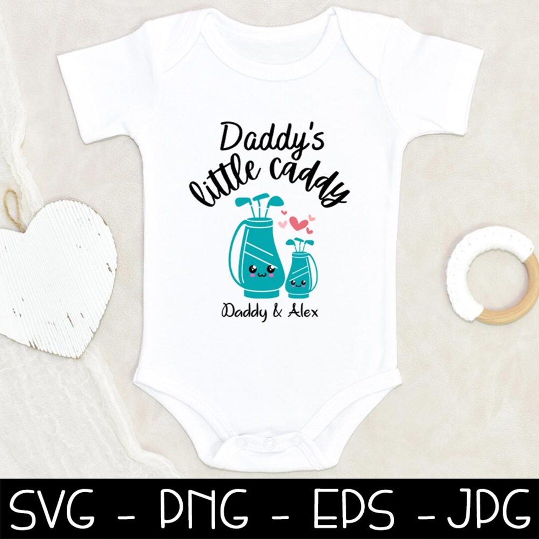 Little Caddy Baby Design Daddy's Golfing Pal PNG Baby Clothes Design