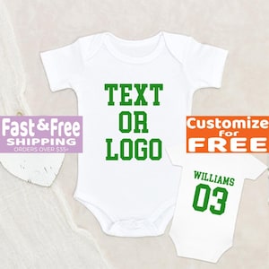 Custom Front And Back Print Baby Onesie® Jersey Style Print Baby Onesie® Jersey Style Baby Clothes Baby Shower Gift Custom Text Baby Onesie®