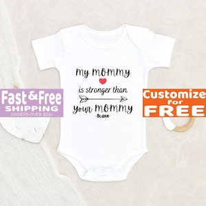 My Mommy Is Stronger Baby Onesie® - Personalized Workout Clothes