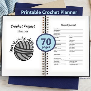Crochet Planner, Printable Crochet Journal, Crochet Project Planner, Craft Journal, Crochet Notebook PDF, Planner for Business Owners