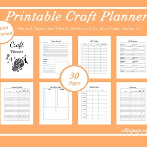 Printable Craft Planner, Craft Journal, Planner for Crafters, Craft ...