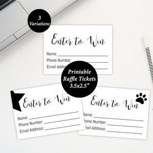 Modèle de billet de tombola imprimable, 3 variations, Panier cadeau Billet de tombola, Carte d’entrée pour gagner, Modèle de billet de collecte de fonds, Événement caritatif
