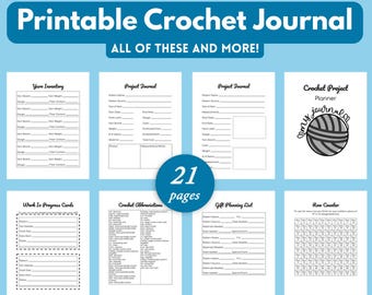 Crochet Planner, Printable Crochet Journal, Crochet Project Planner, Craft Planner, Crochet Guide, Crochet Notebook PDF, Crochet Template