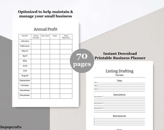 Planner for Entrepreneurs, Printable Business Planner, Business Plan Template, Small Business Journal, Income Tracker, Home Business Planner