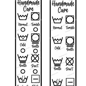 Crochet Care Tags Printable 3 Variations + Front Instructions Card ...