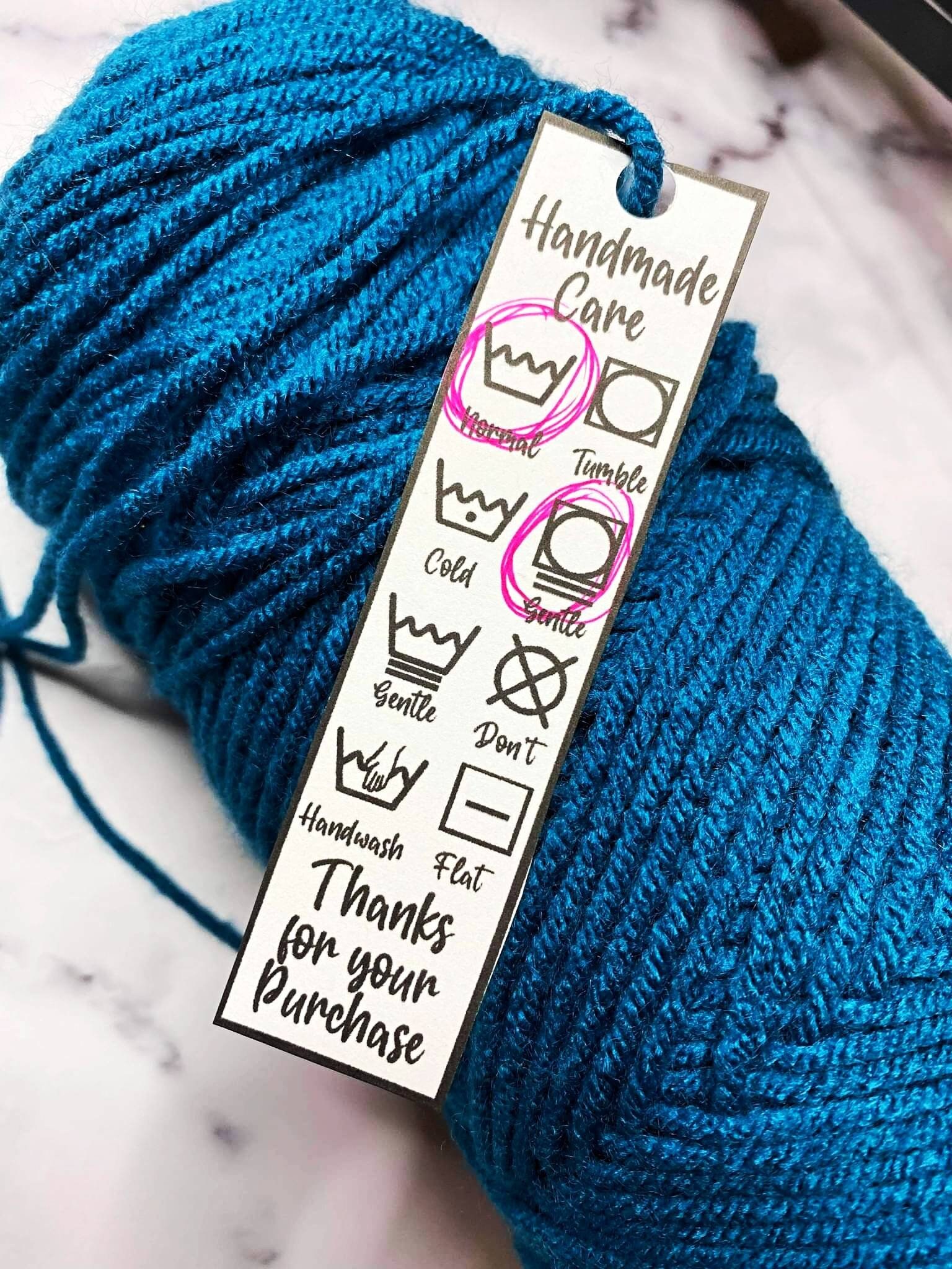 Crochet Care Tags Printable 3 Variations Front Instructions Card, Fiber ...