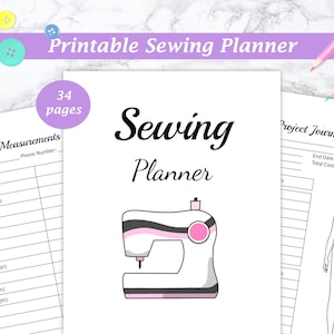 Sewing Planner Printable, Sewing Notebook, Seamstress Journal, Project Planner Template, Craft Organization, Pattern Draft, Dressmaker Guide