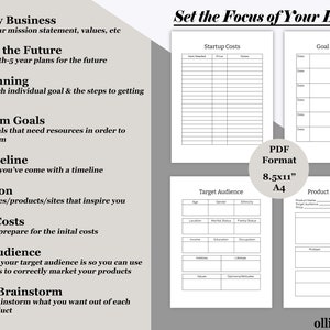 Planner for Entrepreneurs, Printable Business Planner, Business Plan ...