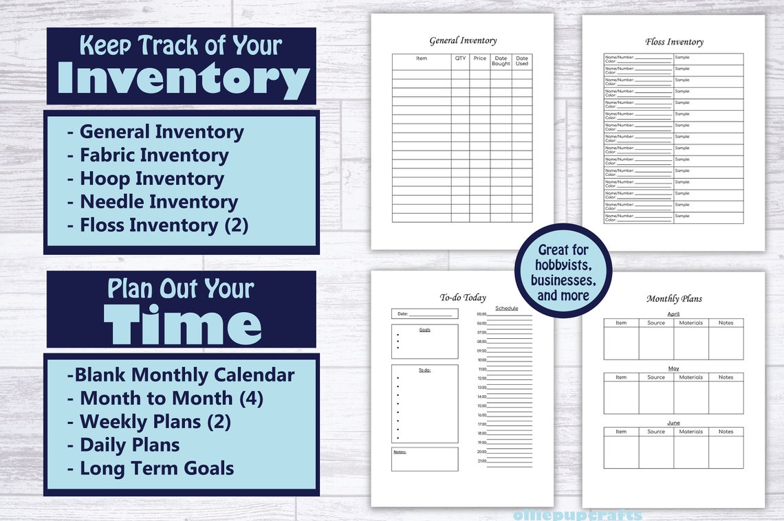 Cross Stitch Journal Cross Stitch Planner Printable PDF Etsy