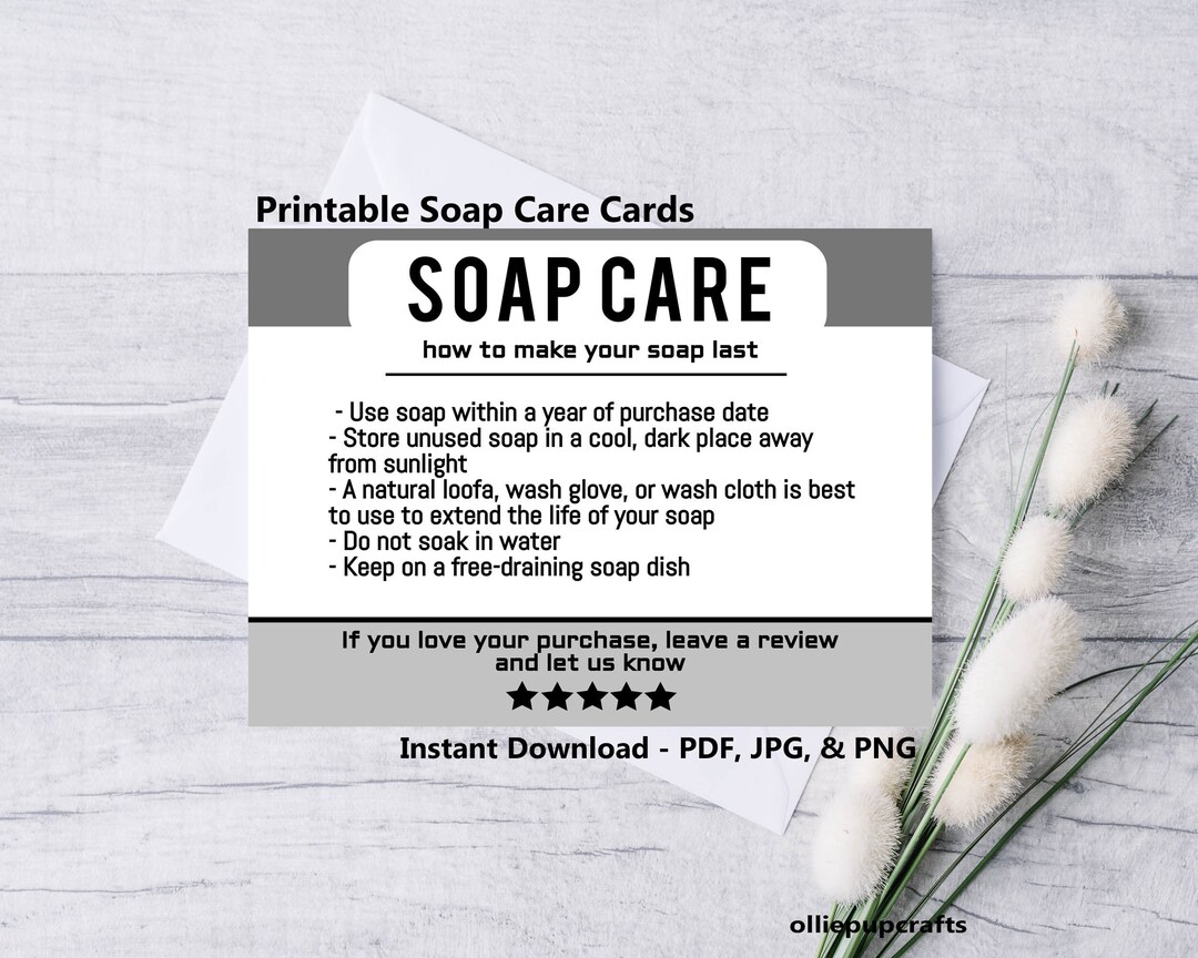 Printable Soap Packaging, Soap Packaging Ideas, Soap Bar Card Templates ...