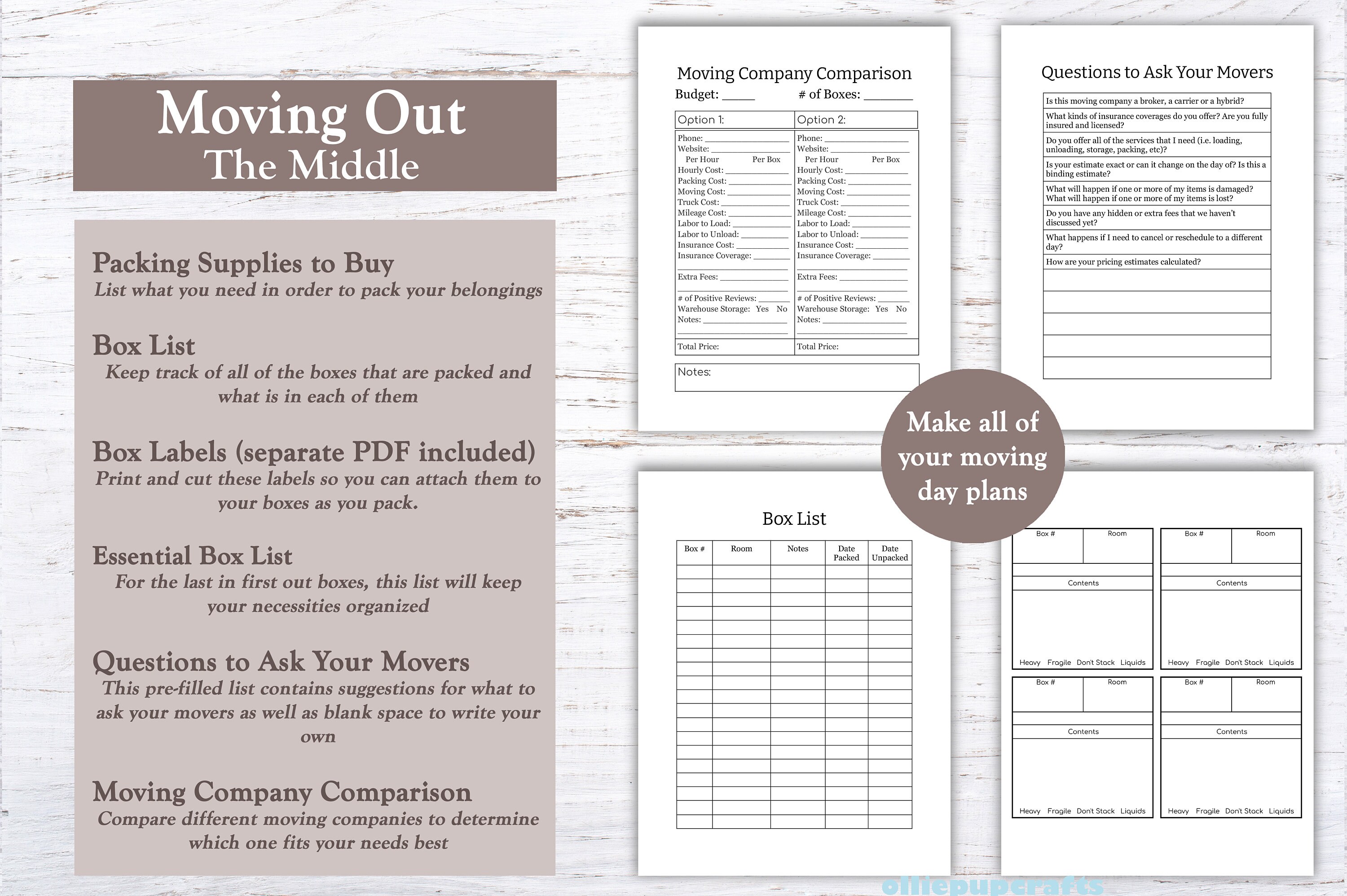 Home Buying Planner, Printable Moving Checklist, New House Planner ...