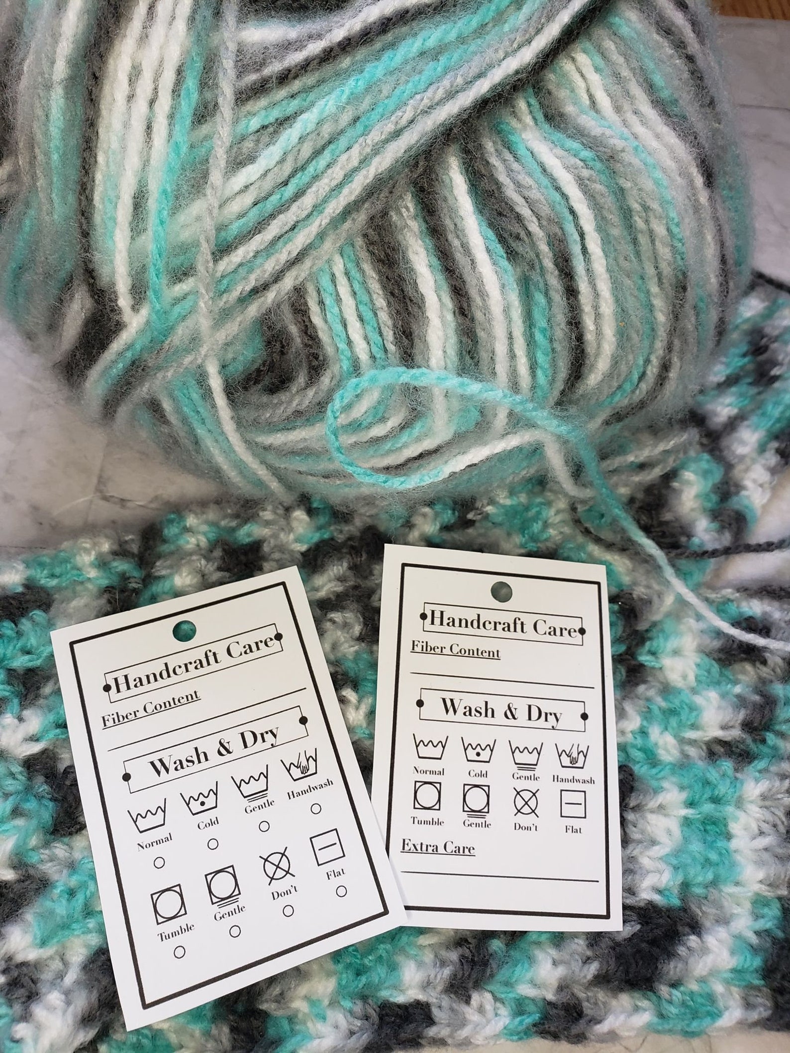 Crochet Care Tags Printable 2 Variations Front in 2 Sizes | Etsy