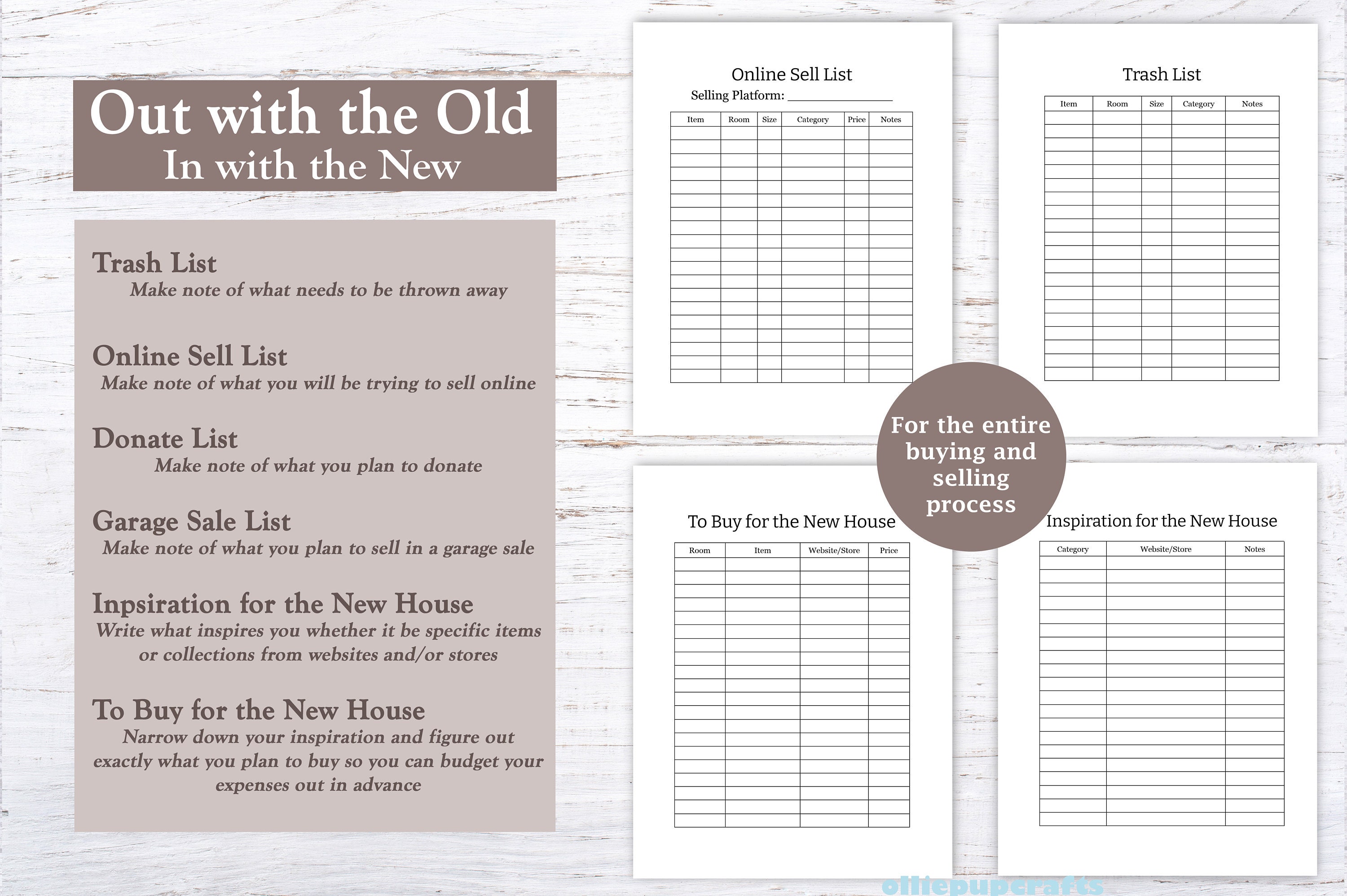 Home Buying Planner, Printable Moving Checklist, New House Planner ...