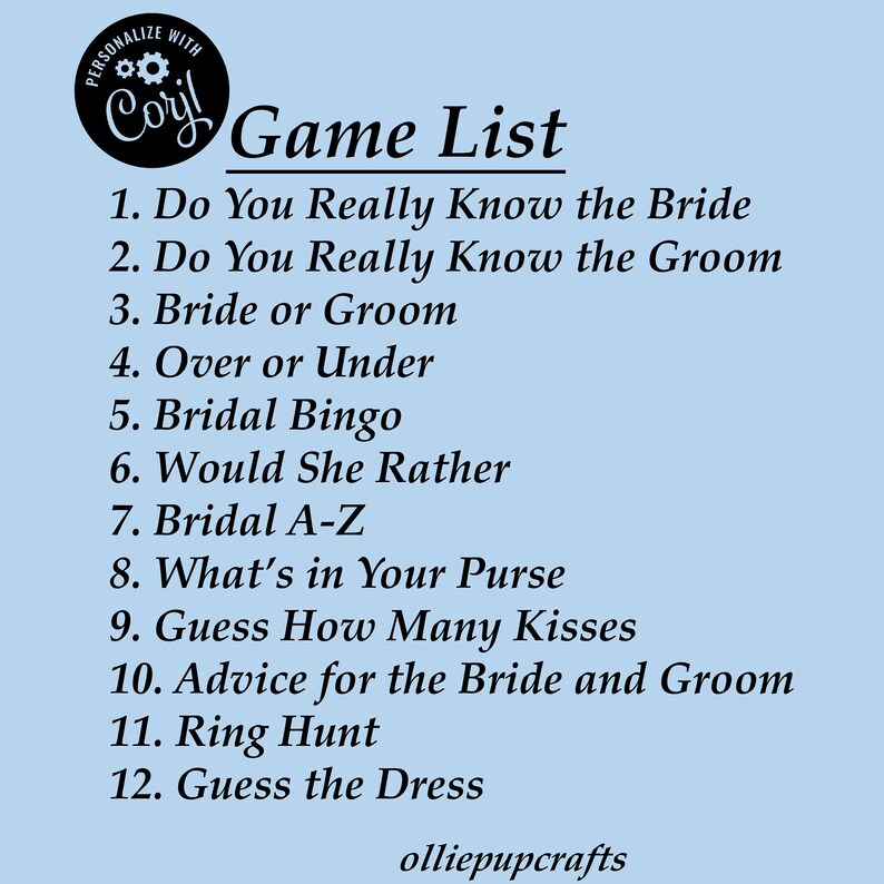Printable Bridal Shower Games Minimalist Bridal Shower Games Etsy
