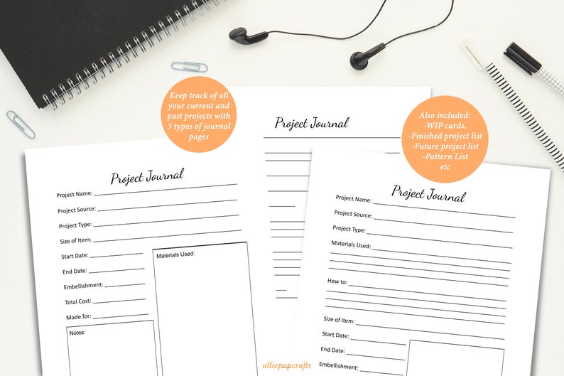 Printable Craft Planner, Craft Journal, Planner for Crafters, Craft ...