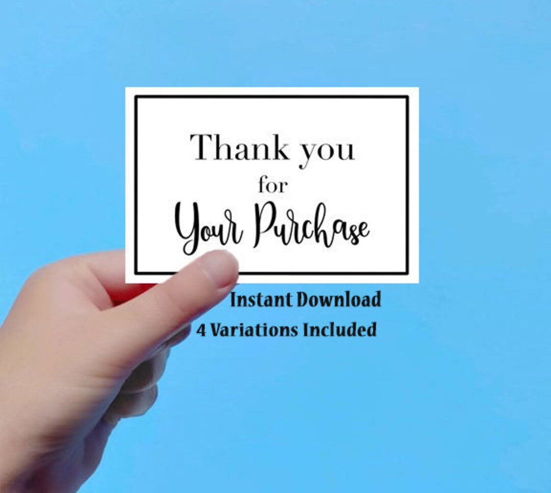 Thank You for Your Order Cards, Thank You Printable, Thank You for Your ...
