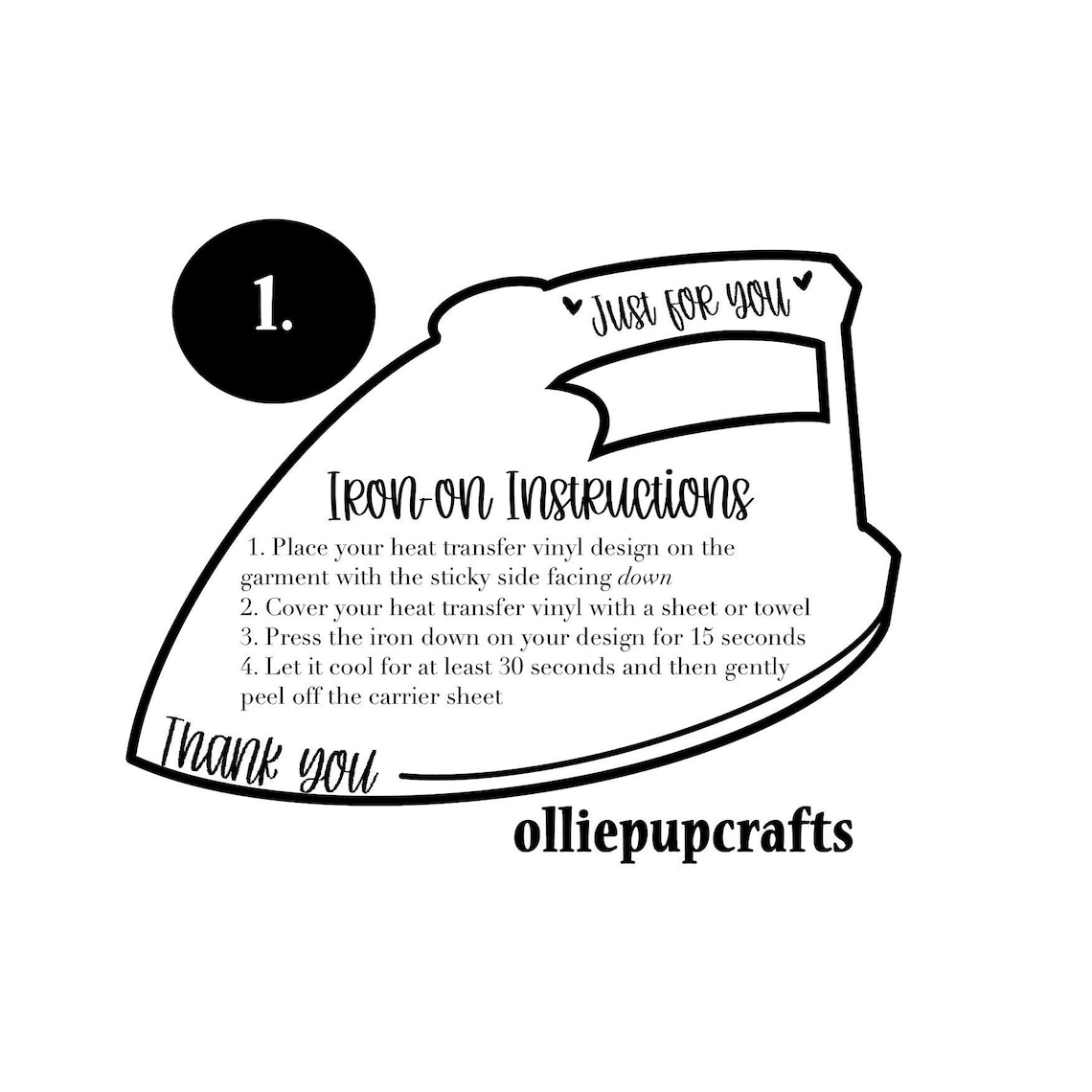 Printable Iron on Instructions, How to Apply Decal, Heat Transfer Vinyl Labels, How to Apply a ...