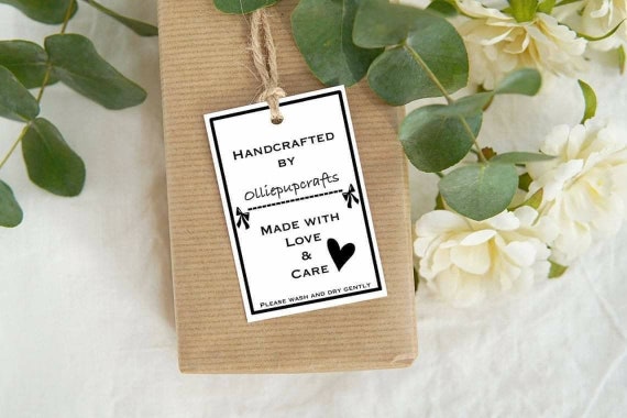 Handmade With Love Tags Printable Crochet Tags Knitting | Etsy