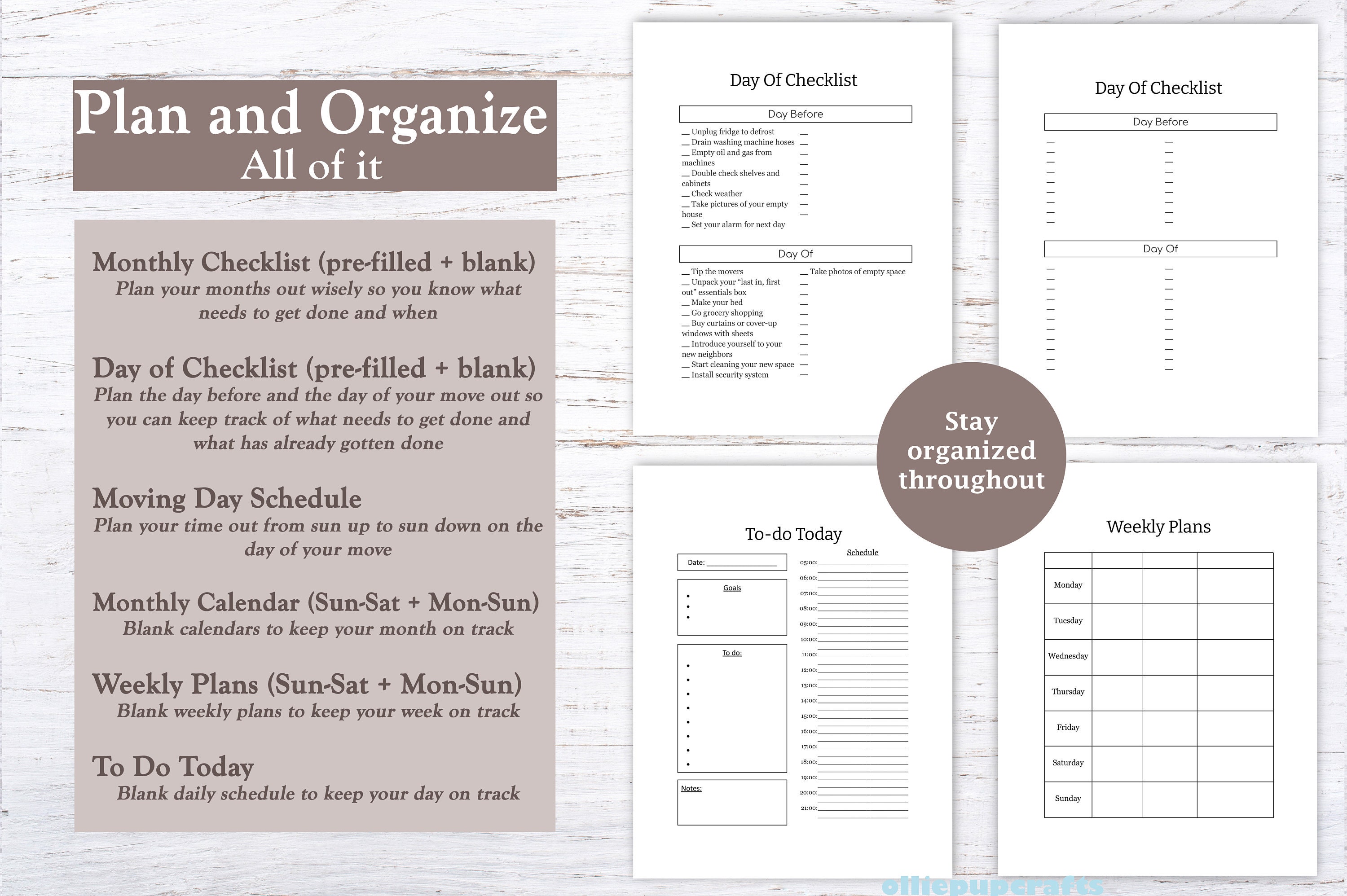Home Buying Planner, Printable Moving Checklist, New House Planner ...