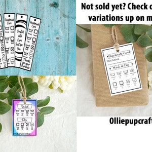 Crochet Care Tags Printable 3 Variations + Front Instructions Card ...