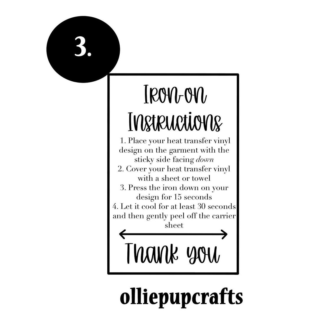 Printable Iron on Instructions, How to Apply Decal, Heat Transfer Vinyl