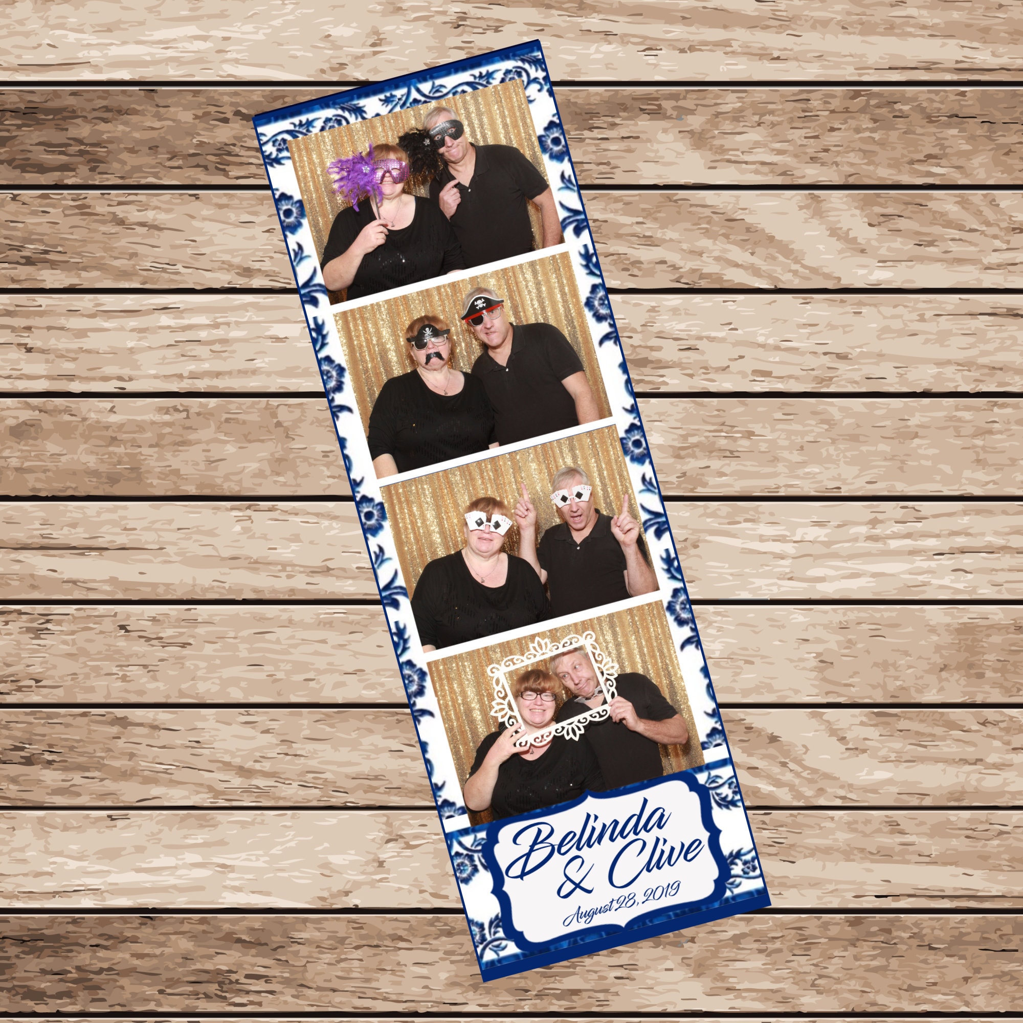 Photo Booth Template 2x6 Strip Blue White Floral Birthday Baby Etsy