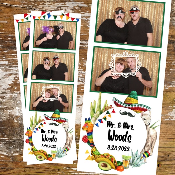 Mexican Fiesta, Hat, Taco, Llama, Piñata, Photo Booth Template 2x6 Strip, Wedding, Birthday, Quinceañera, 3 Up Digital Download 075