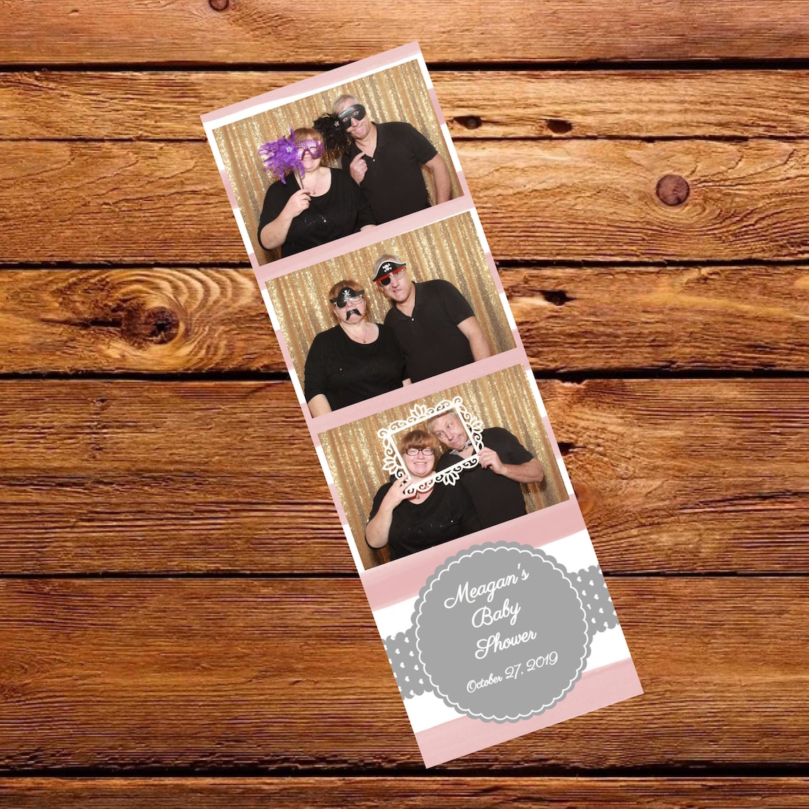 Photo Booth Template 2x6 Strip First Birthday Baby Girl Pink Etsy