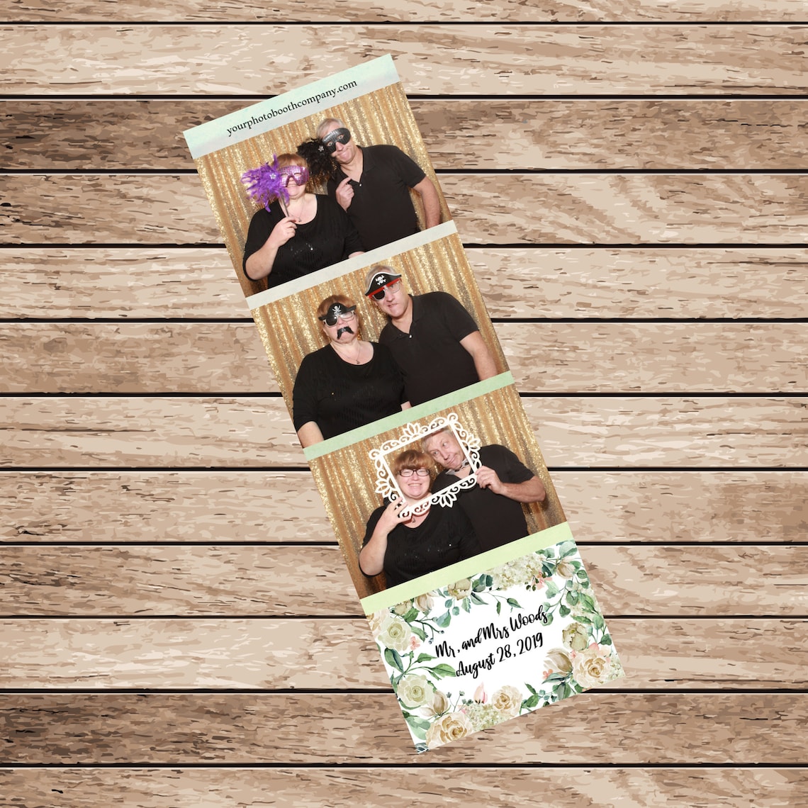 Photo Booth Strip Template Set of 3 2x6 4x6 Floral Flowers Etsy España