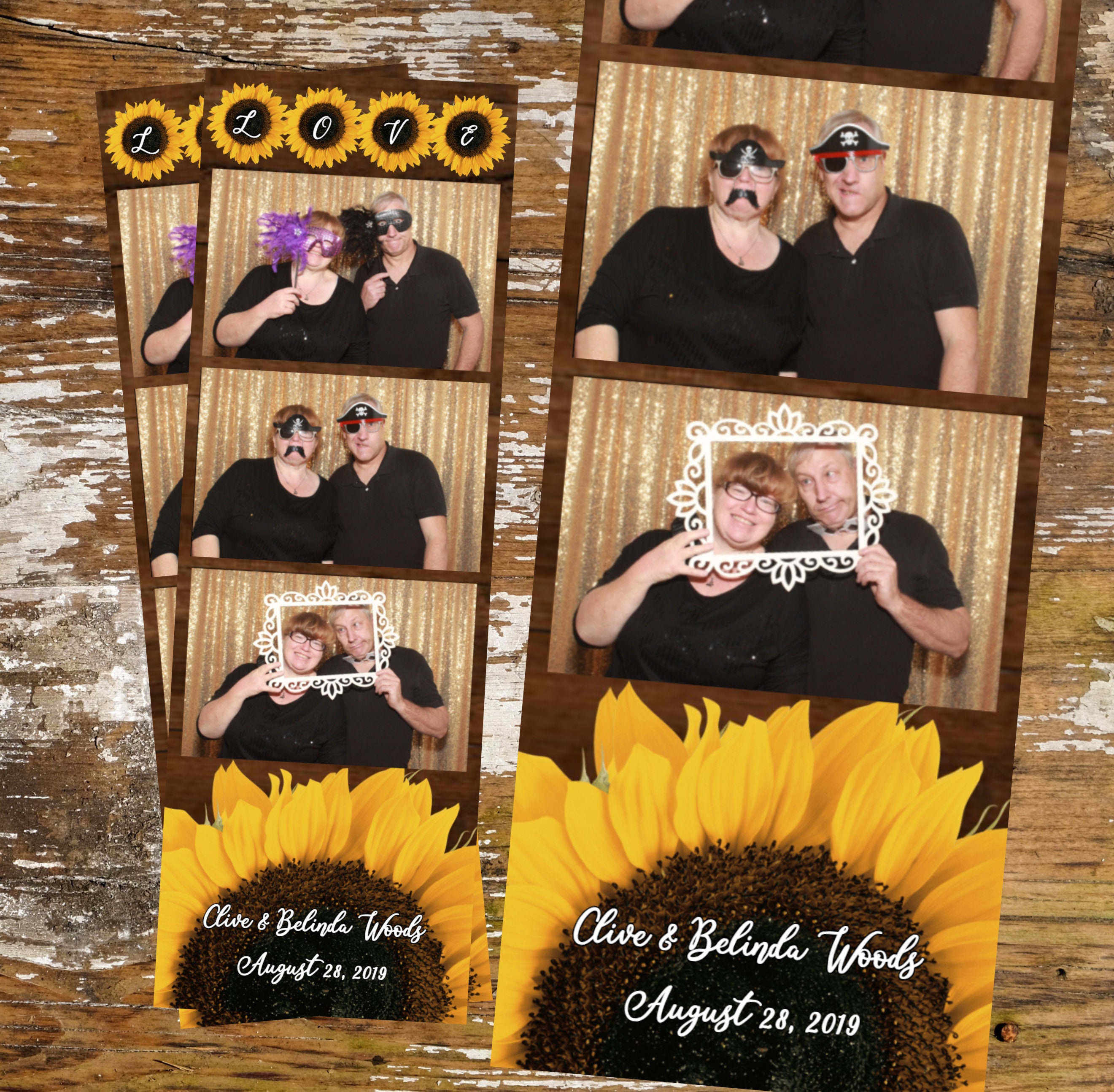 Photo Booth Template 2x6 Strip Sunflower Background Love Etsy