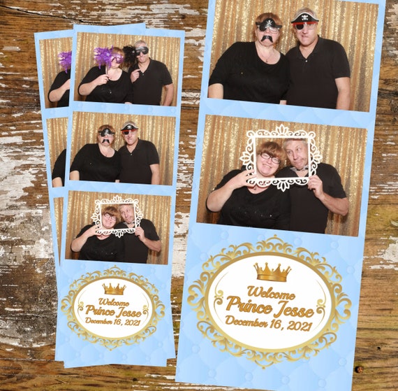 Photo Booth Template 2x6 Strip Baby Blue Gold Wedding Etsy