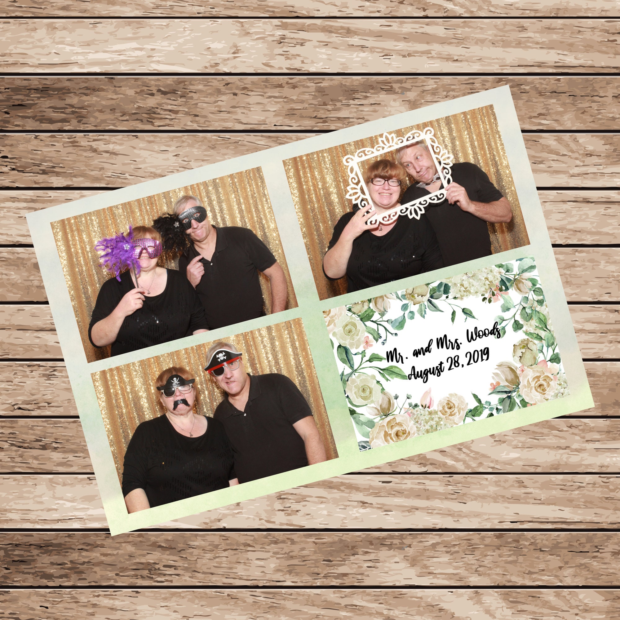 Photo Booth Strip Template Set of 3 2x6 4x6 Floral Flowers - Etsy España