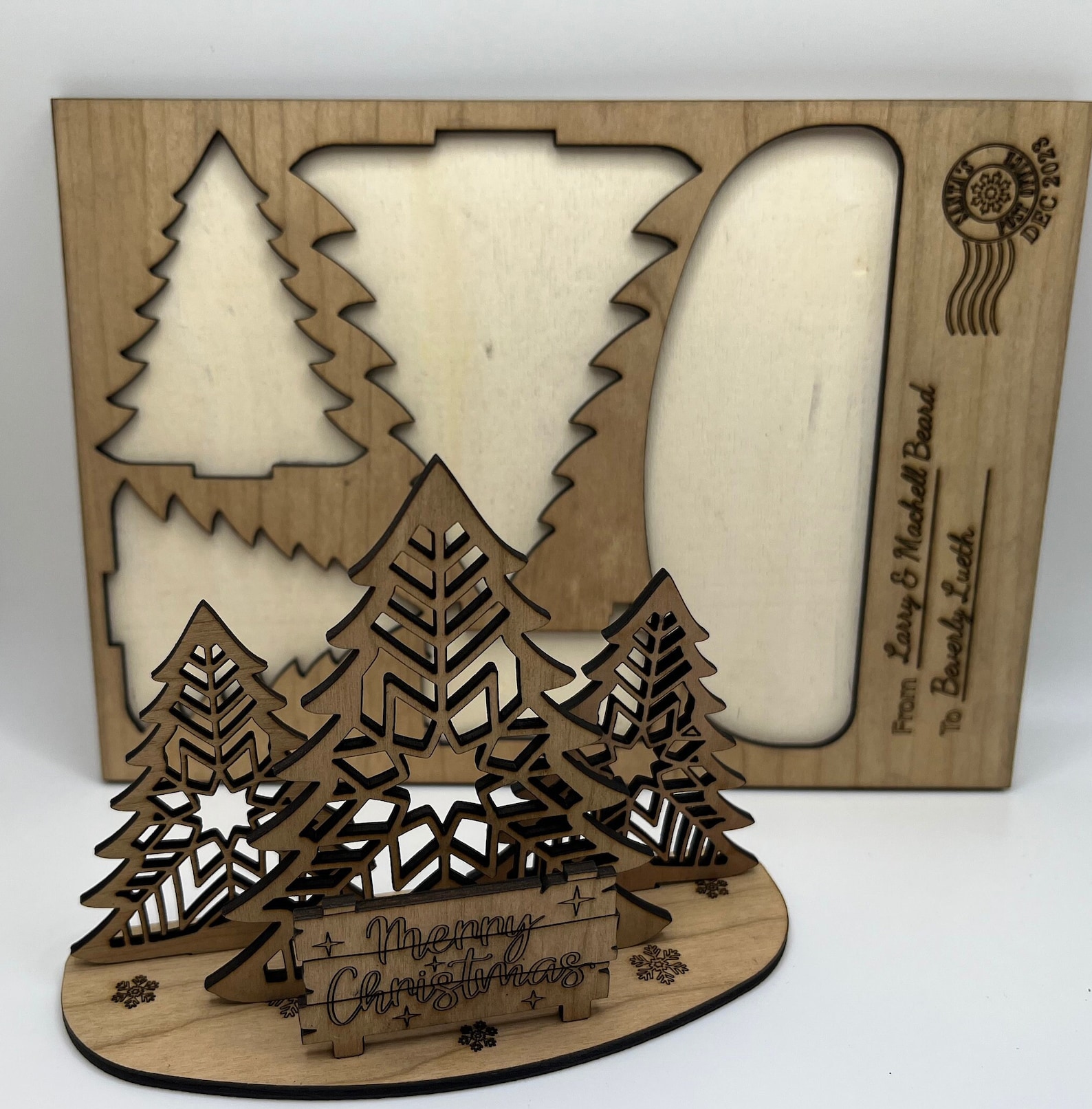 Lasercut Wooden Christmas Card Unique Memorable Christmas Etsy