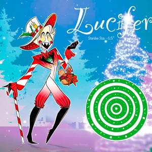 Vacaciones infernales: Lucifer, el rey de las galletas: figura de acrílico inspirada en el día de Navidad