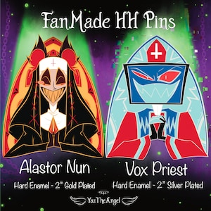 Alastor and Vox The Nun and The Priest Helluverse Fandom Inspired  Hard Enamel Pin