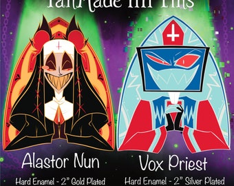 Alastor and Vox The Nun and The Priest Helluverse Fandom Inspired  Hard Enamel Pin