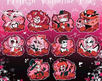 Hellish Valentines Lovers Inspired Hard Enamel Pin